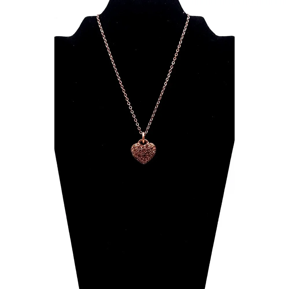 Pilgrim Swarovski Heart Necklace NWT Rose Gold - Picture 4 of 8